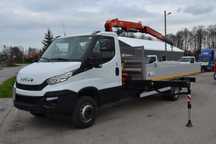 Iveco DAILY 72-180 Nowy żuraw HDS Fassi F40 F50 HC 43A2 Skrzynia ładunkowa 5,5 m Duża ładowność 72C18 70C18  Sterowanie radiowe Duża ładowność super stan