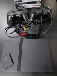 Playstation 2 Slim como nova + 17 jogos + 2 comandos + 1 Memory card (