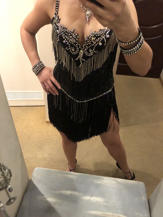 Sukienka latino S/M, występowa, jive, chacha, rumba