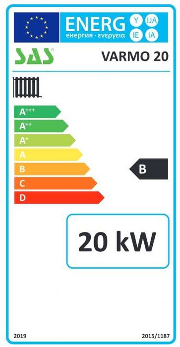 SAS VARMO 20kW 5 klasa kocioł piec do 220m² węgiel orzech miarkownik