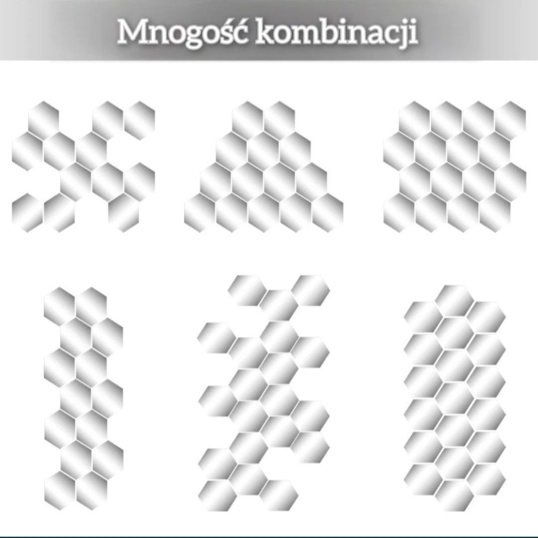 Lustro akrylowe plaster miodu hexagonalne 45 szt.