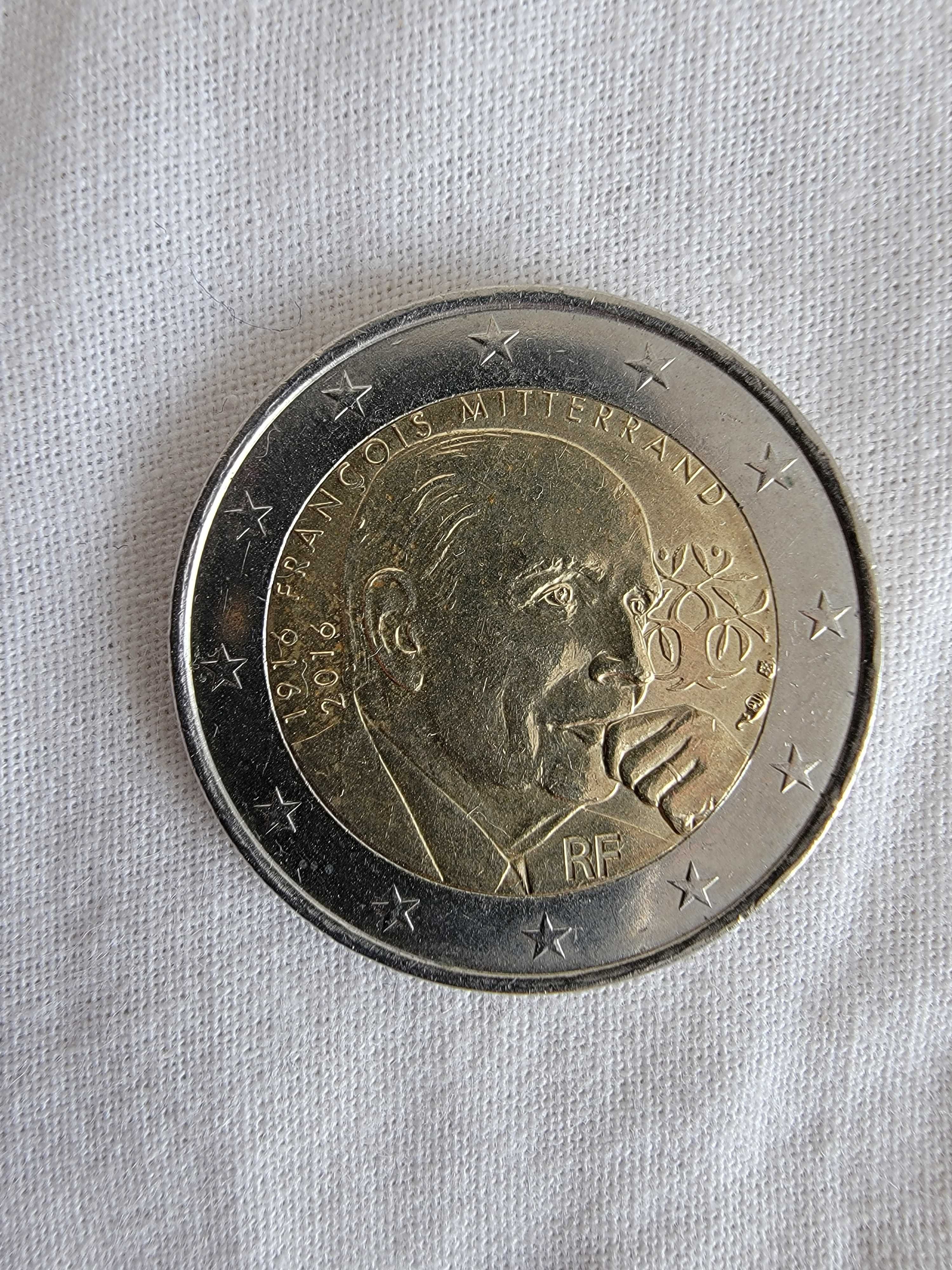 Moeda francesa de 2€ François Mitterrand.