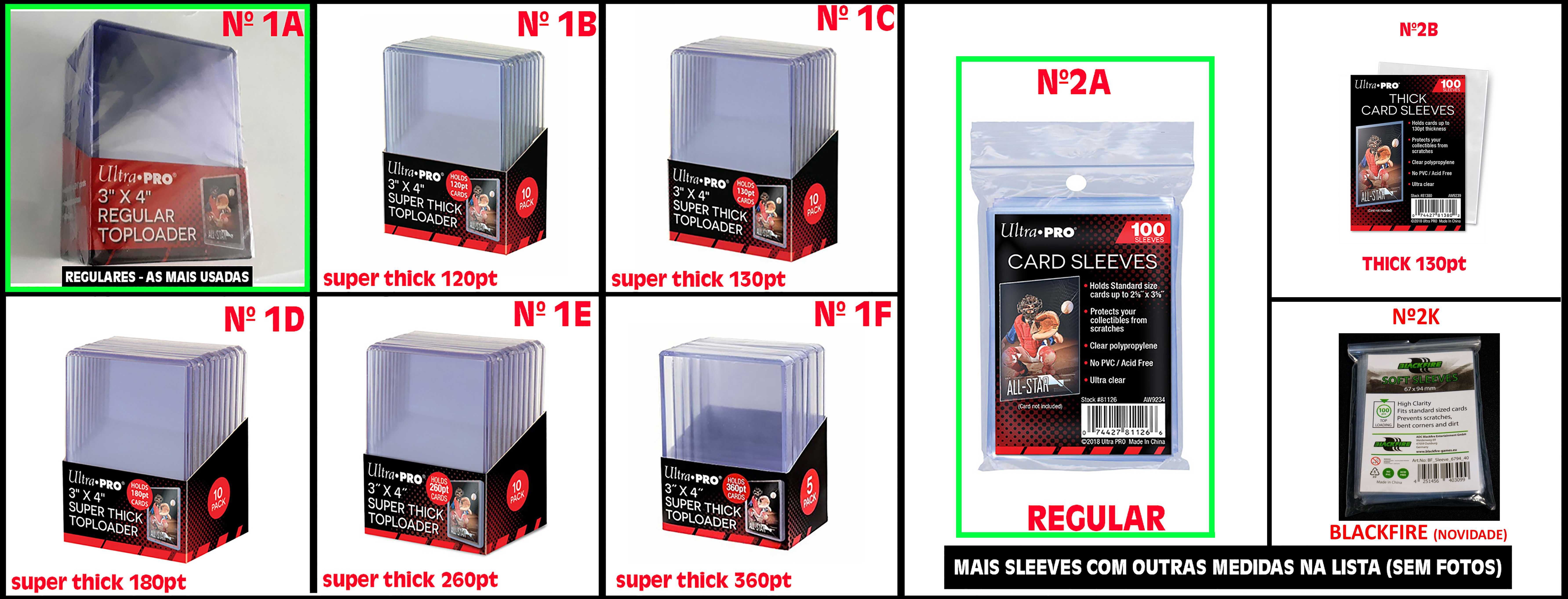 UltraPRO TopLoaders Sleeves Micas (Cromos Cards Cartas) NOVIDADES!