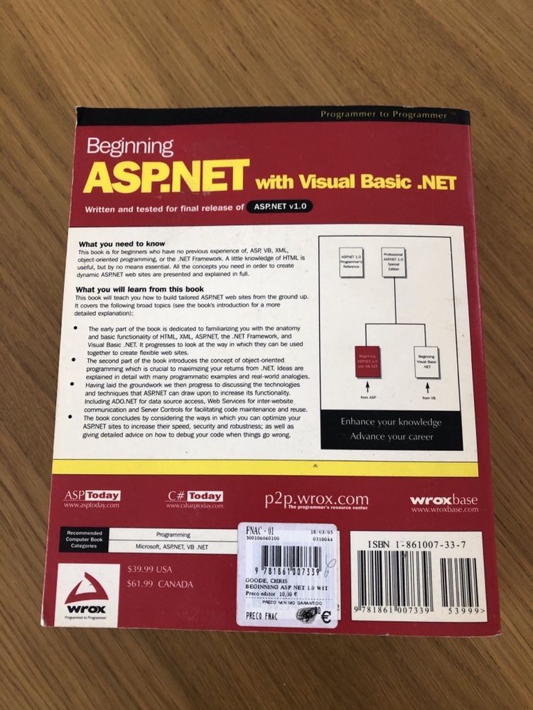 Beginning ASP.NET 1.0 with Visual Basic.NeT