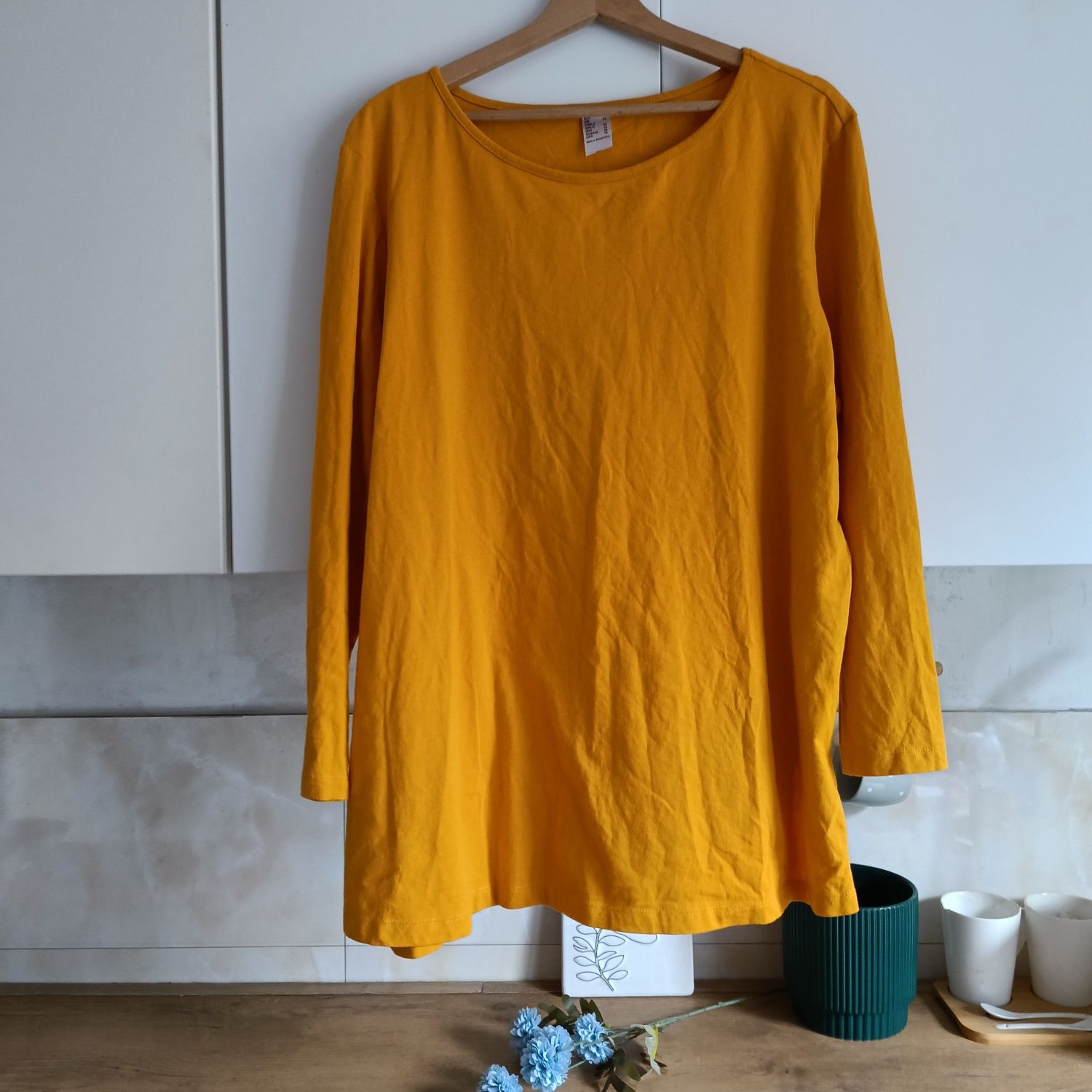 Niemiecka marka 48 4XL bawełna wygodna bluzka damska basic na wiosnę l