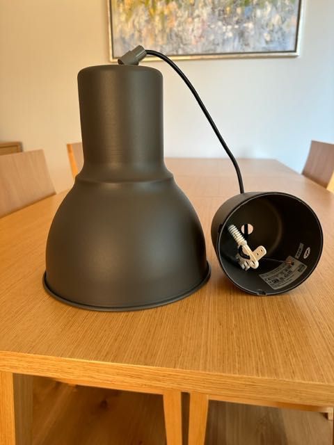 lampa wisząca metalowa szara srednica 22 cm IKEA