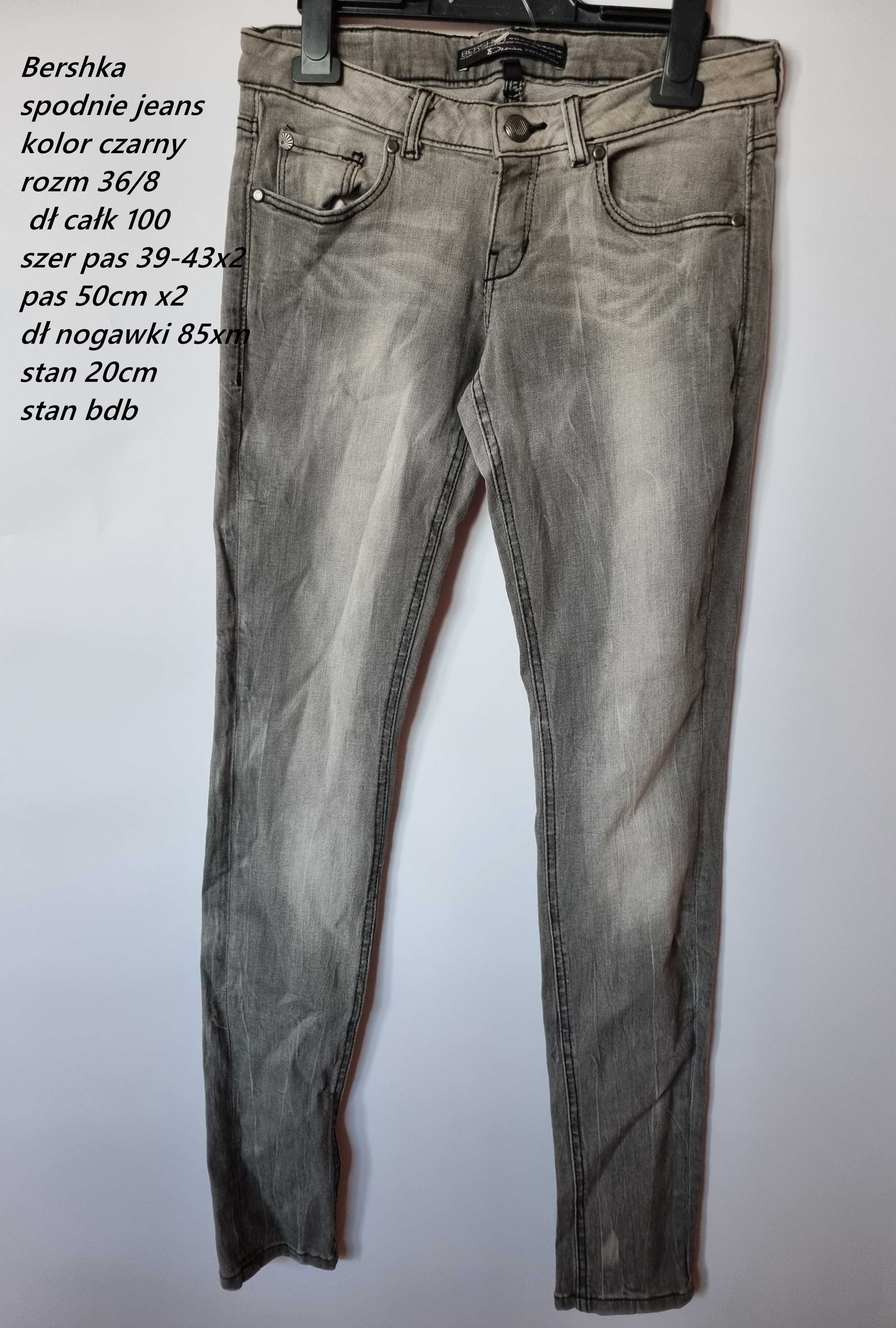 Bershka spodnie jeans rurki 36/8 bdb