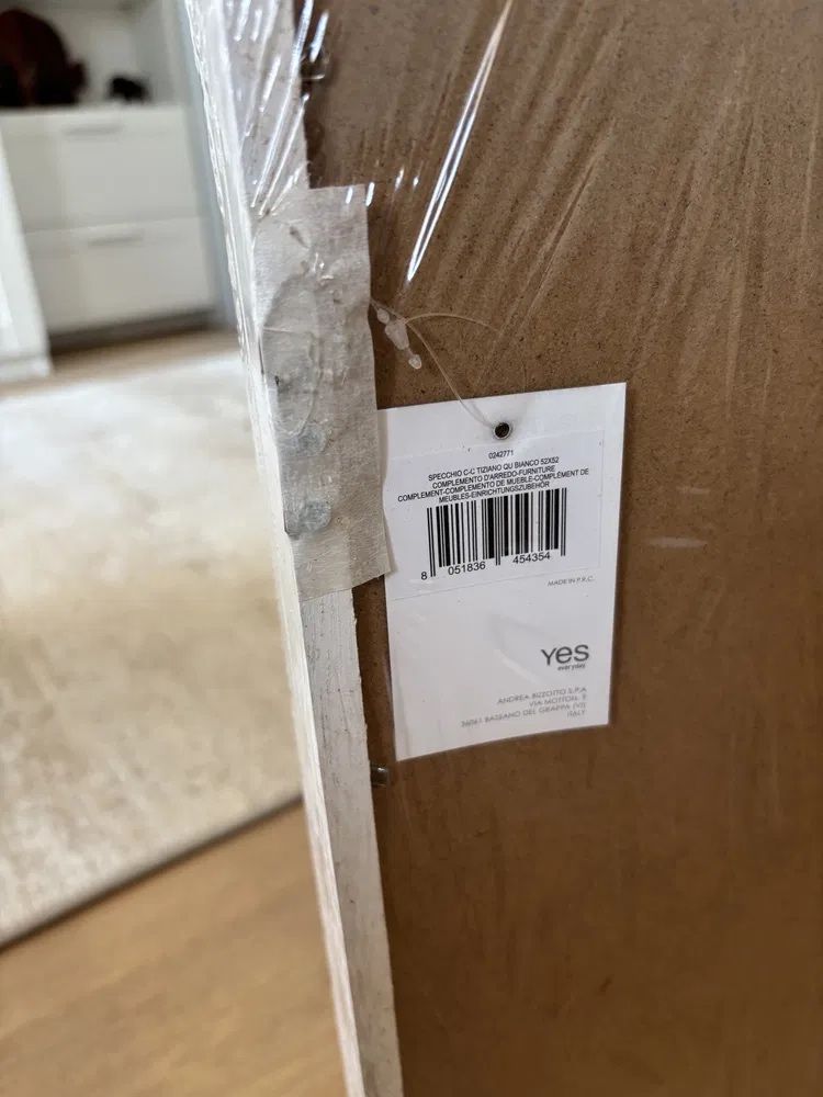 Bizotto Tizziano nowe białe lustro 52x52 loft nowoczesne Gliwice