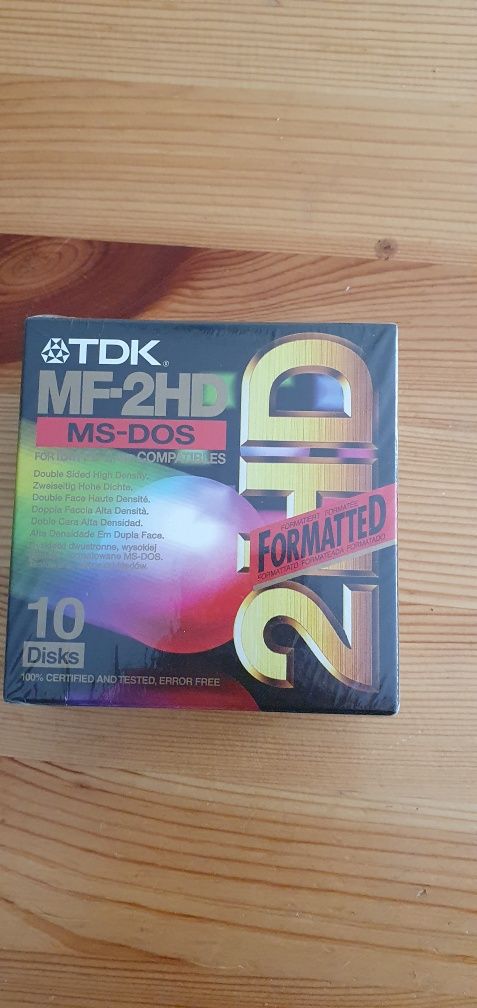 NOWE Dyskietki TDK MF-2HD MS-DOS 3,5" 10 szt. Folia