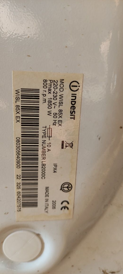 Запчасти тен шкив indesit mod.wisl 85x ex