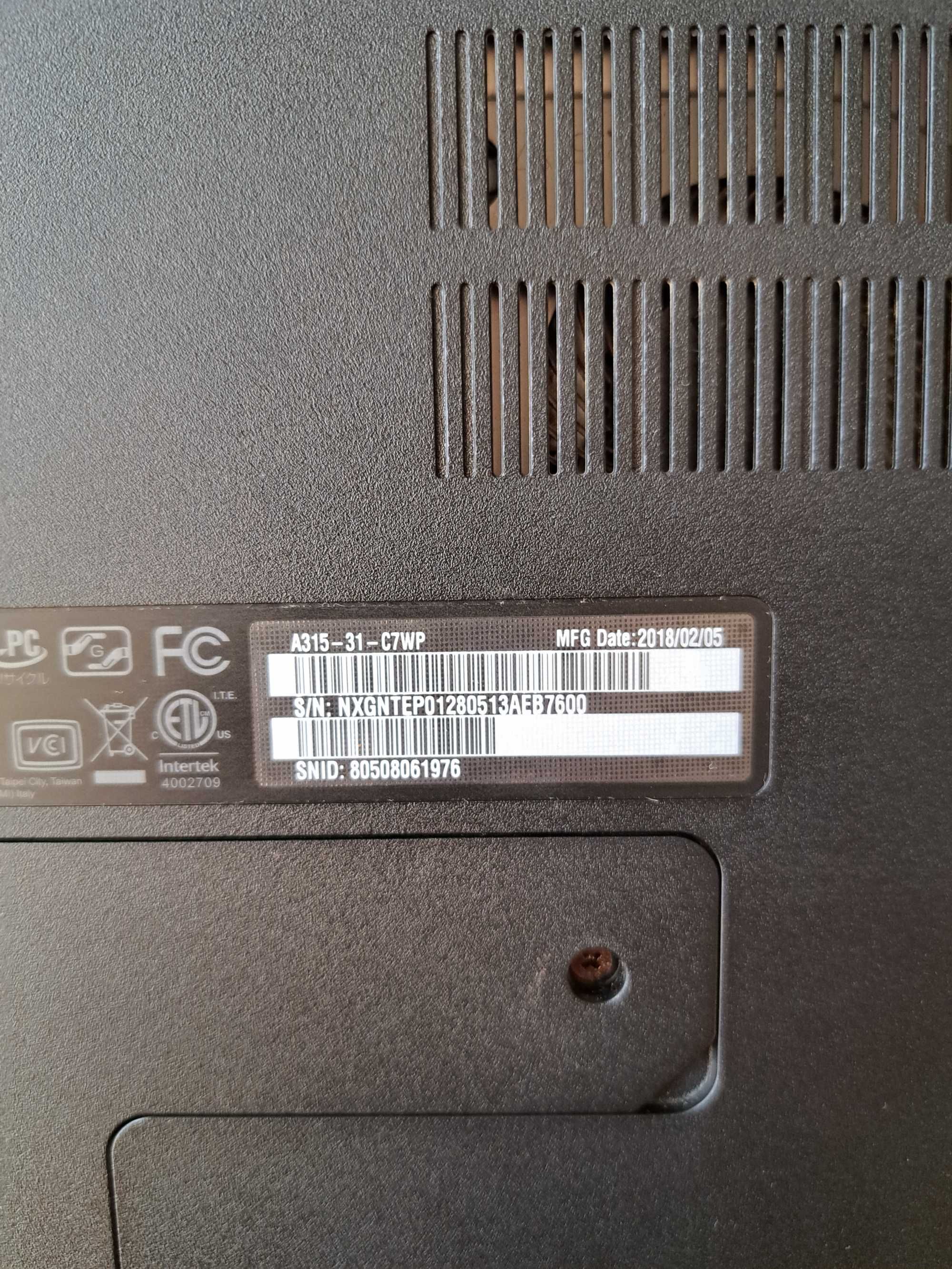 Acer Aspire A315-31-C7WP