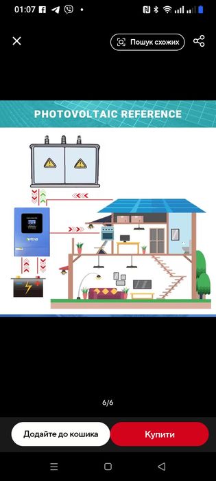 Инвертор  гибрид. 48 в чистый синус 6200W