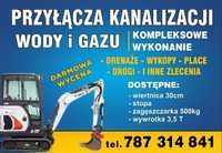 Przyłącza kanalizacji kompleksowo,  woda ,gaz ,dren, drogi, place  itd