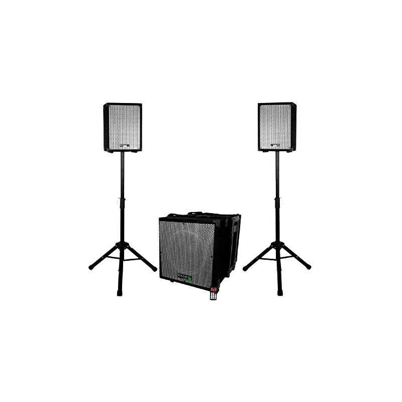 Subwoofer de 800 W + 2 colunas de 300 W + Mesa de mistura BEHRINGER