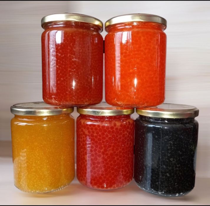 Ікра червона штучна. Чорна імітована ікра.Горбуша, Кета, Щука Капс фуд