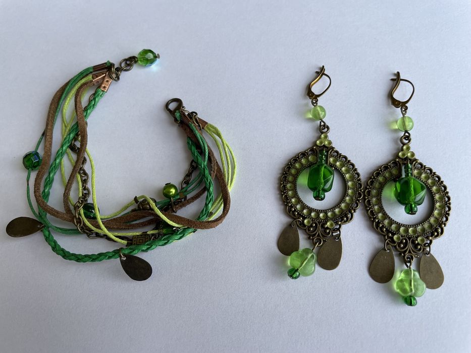 Набор - браслет и серьги handmade (бижутерия)