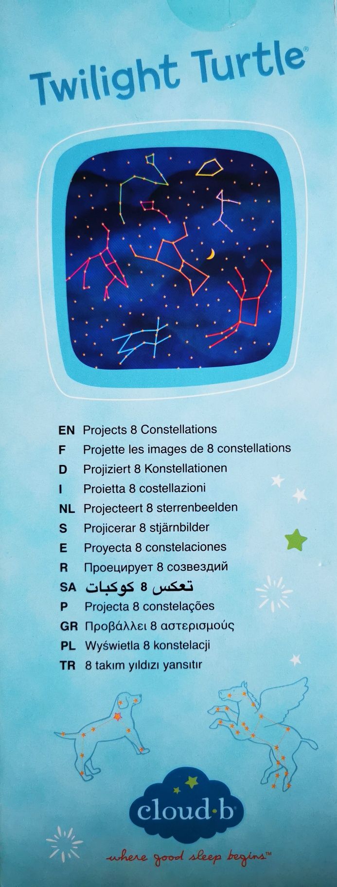 Lampka nocna, projektor żółw