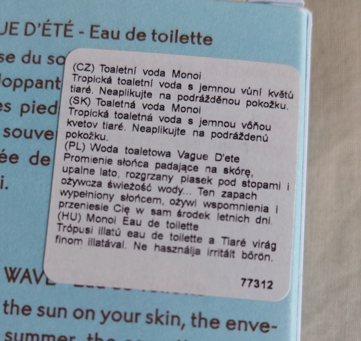 Woda toaletowa Monoi Vague d'ete 100ml Yves rocherr