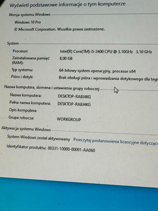 Komputer HP Intel CORE i5 8gb GTX 1050 Ti do gier biura domu