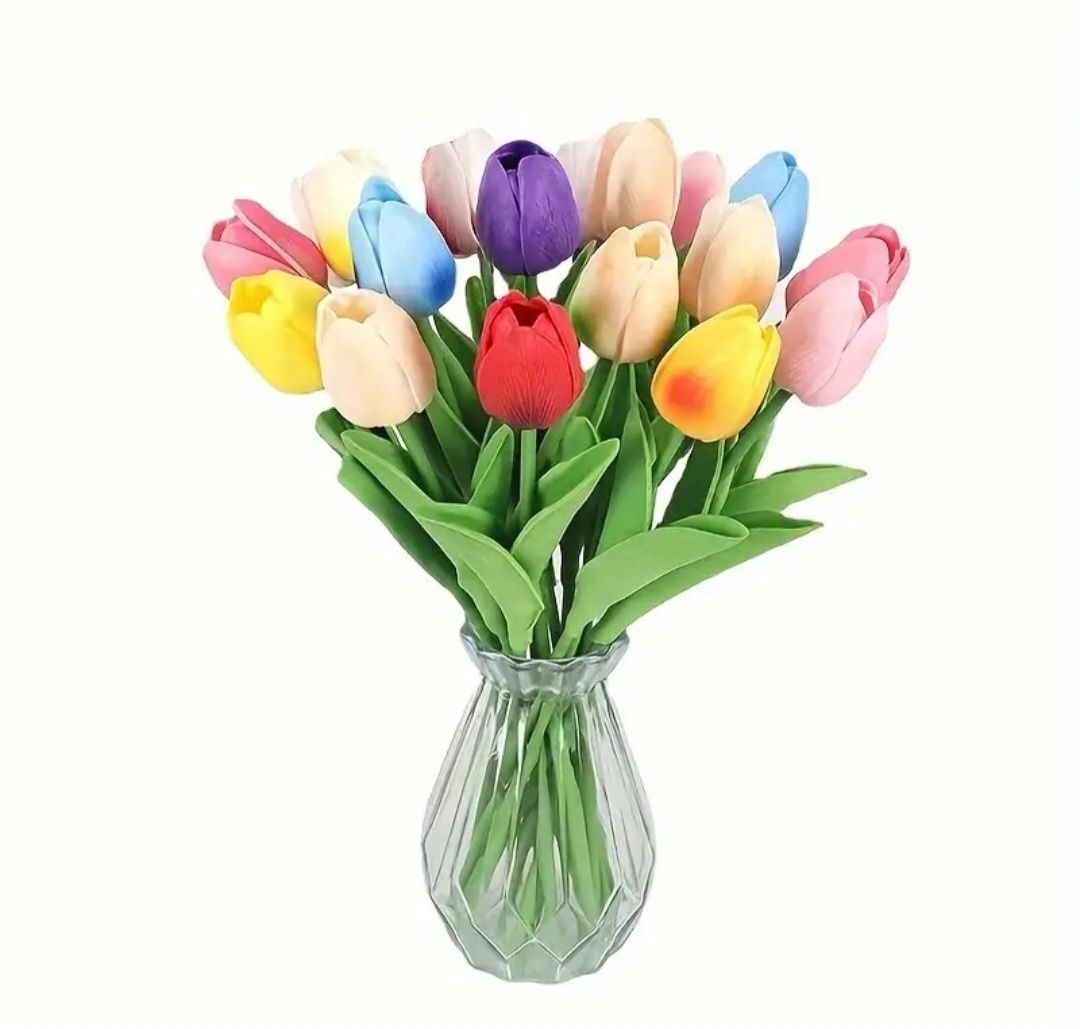 Bukiet 10 sztuk  tulipanki kolorowe jak żywe