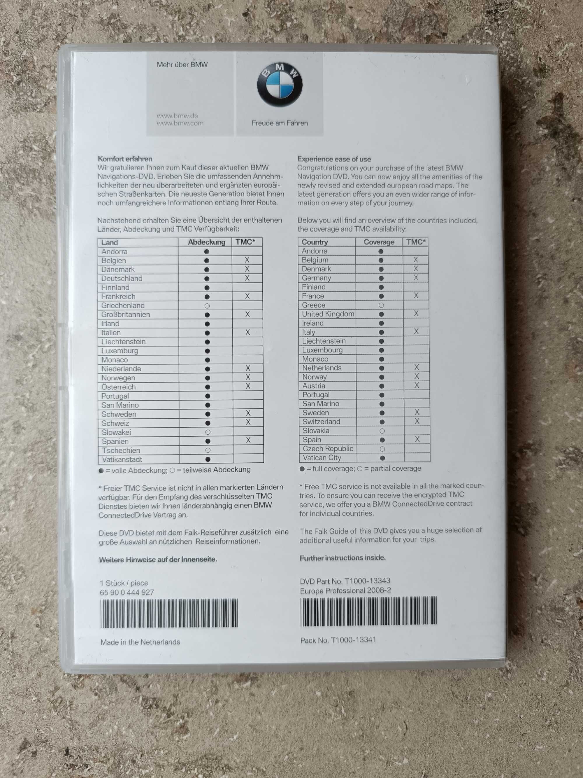 Mapa Europy BMW PROFESSIONAL  E60 E90 E70 E63 61