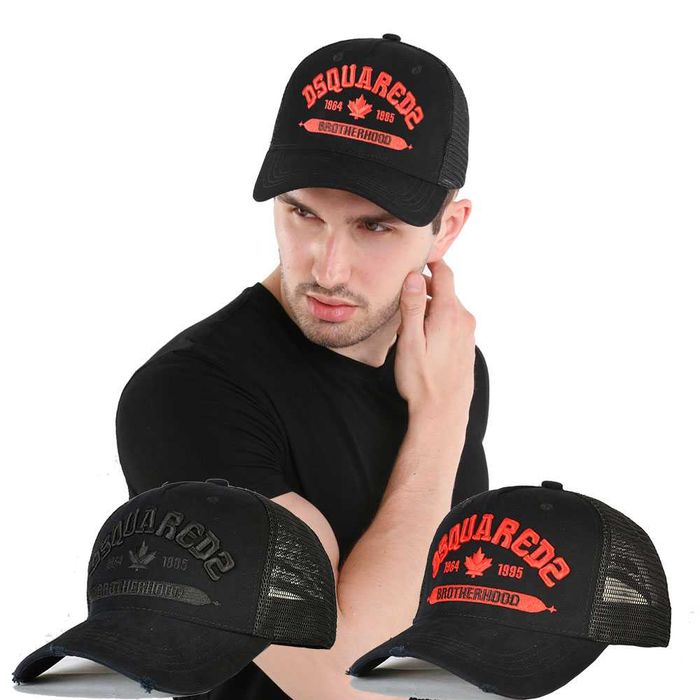 Czapka Bejsbolówka DSQUARED2 ICON Siatka Czarna / Czarne Napisy