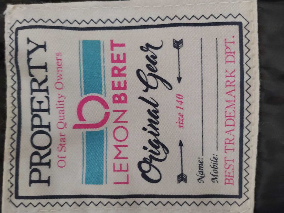 Parka kurtka płaszczyk Lemon Beret 140 jak nowa zestaw czapka i szalik