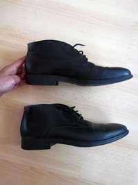 buty trzewiki botki Ecco czarne skórzane 46 29,5 11,5