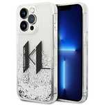 Etui Karl Lagerfeld Liquid Glitter Big KL na iPhone 14 Pro Max - srebr