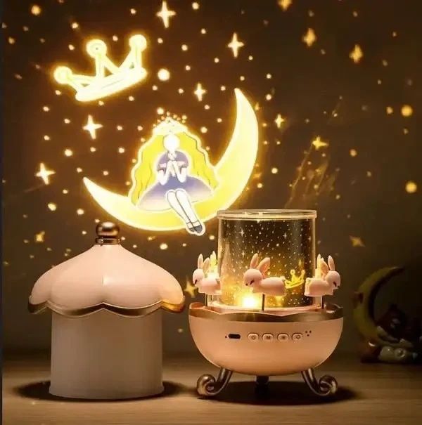 Музичний нічник-проектор з Bluetooth Карусель зайчиків WH-E11-02 Дитяч