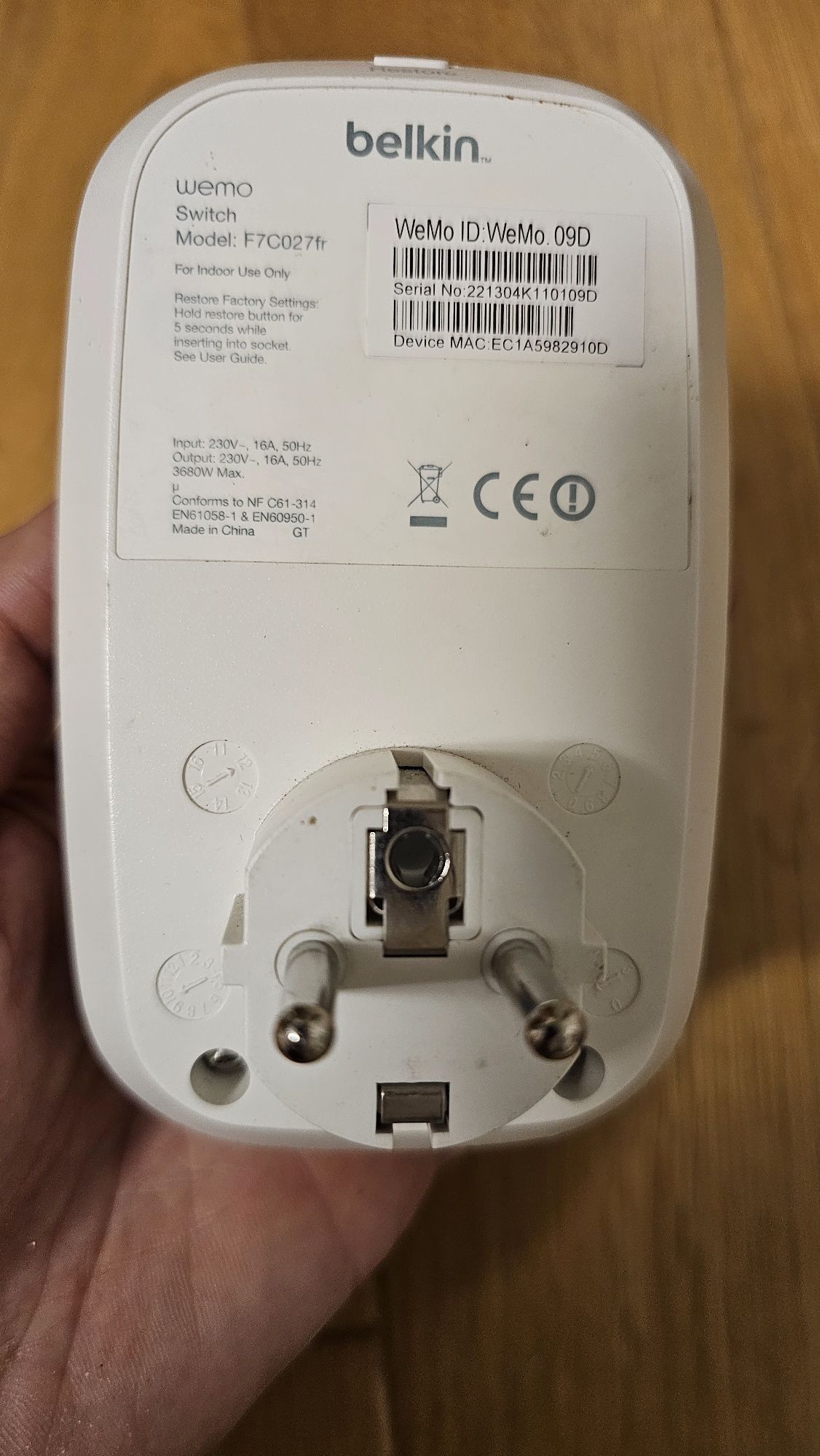 Belkin WEMO SWITCH+ Motion. Inteligentne gniazdko 16A + czujnik ruchu.