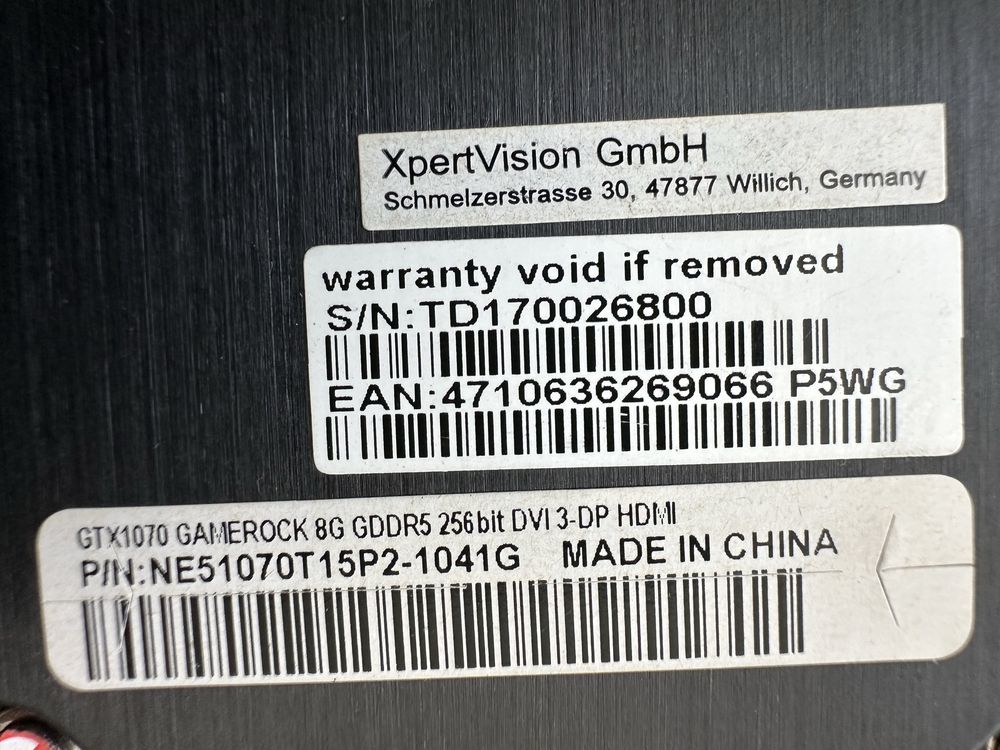 GTX1070 GAMEROCK 8G GDDR5 відеокарта ігрова видеокарта