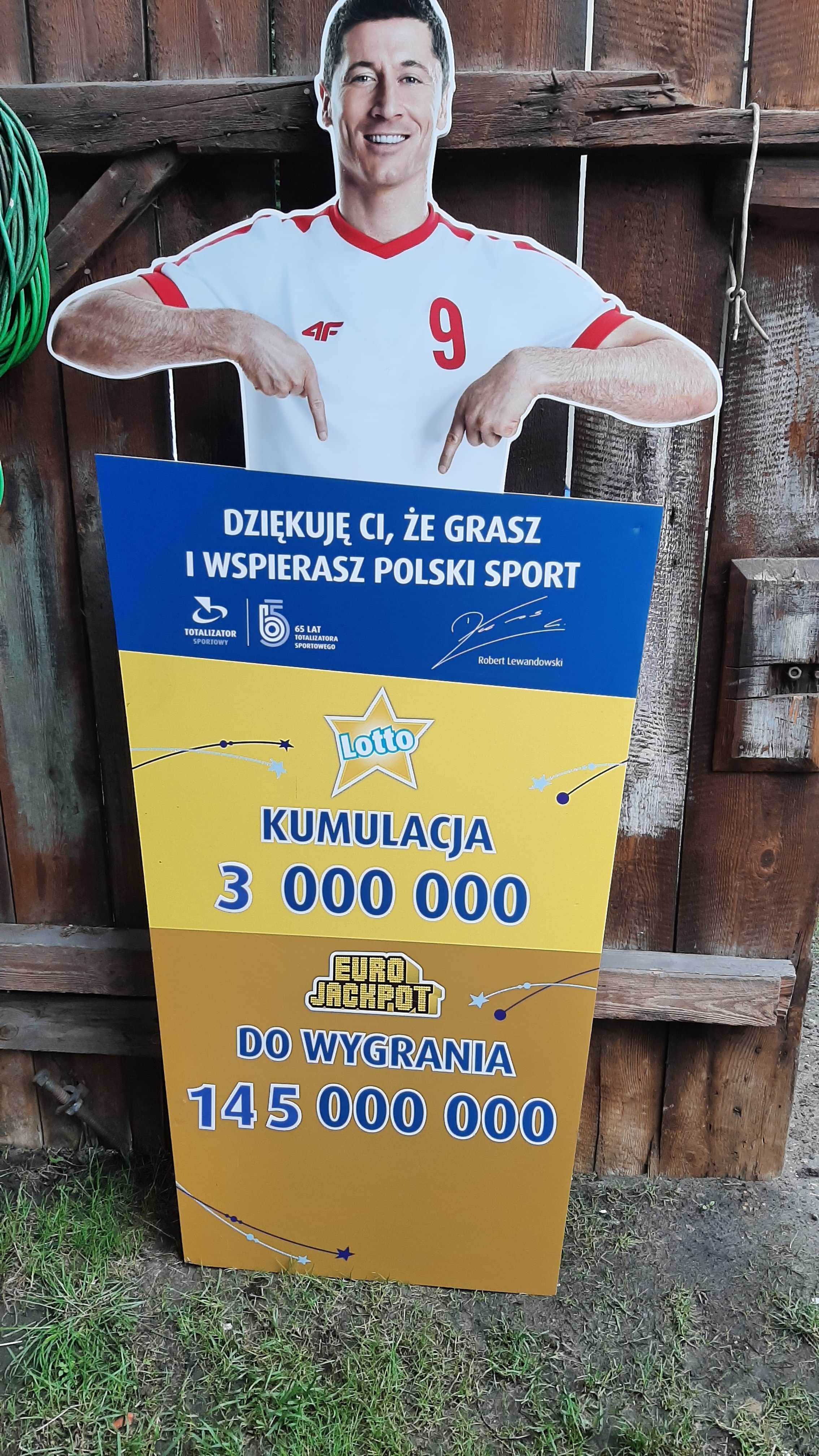 Plakat Reklama kolektury stojak saloniku  Lotto Potykacz Lewandowski