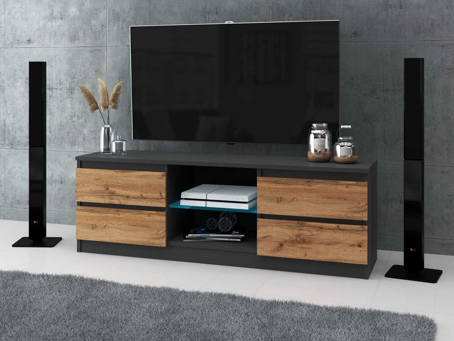 Szafka Stojąca RTV Pod Telewizor Quattro 4 Szuflady Nowoczesna 138cm