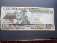 1 nota de 5000$  1983 António Sérgio rara e Bela ver foto
