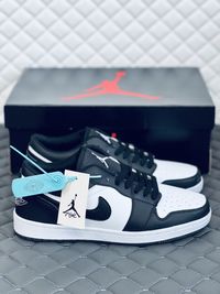 Nike Air Jordan 1 Low кеди чоловічі низькі Найк Джордан чорно-білі