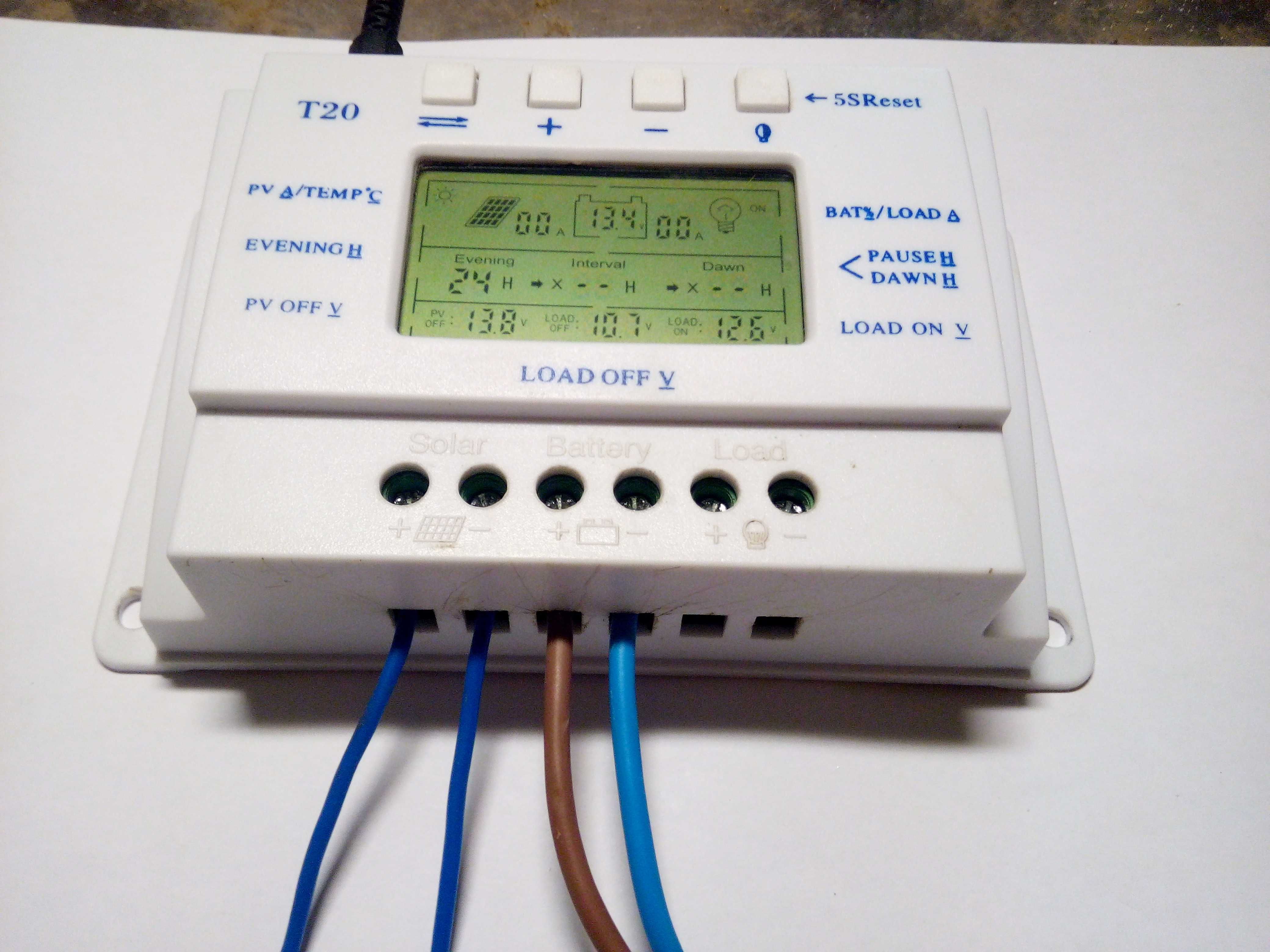 MPPT-T20 MPPT+PWM контроллер заряда солнечных батарей с таймером