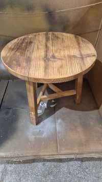 Stolik drewniany rustykalny blat 52cm