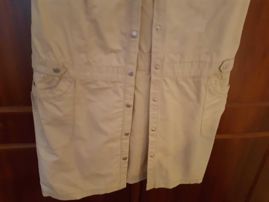 Vestido 100 por cento algodão, caqui, Quebramar, como novo