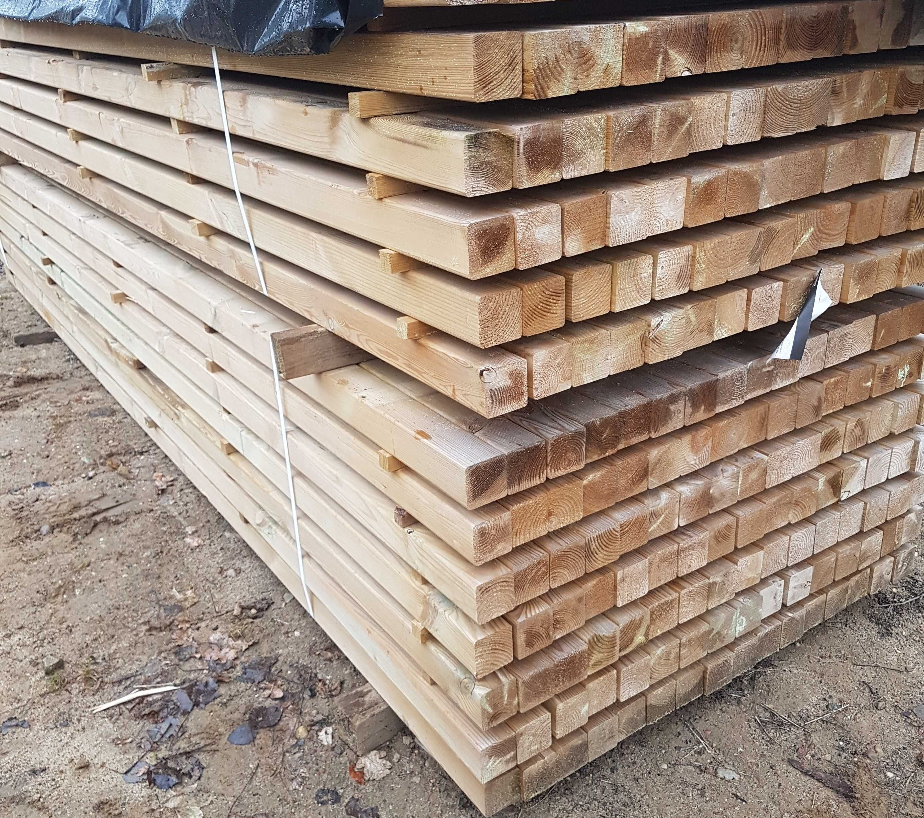 Drewno konstrukcyjne strugane tarcica 7x7cm impregnowane