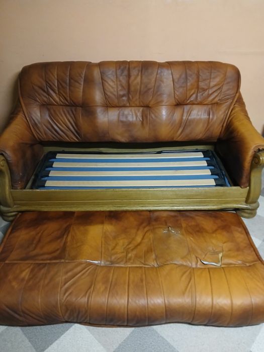 Komplet wypoczynkowy skórzany