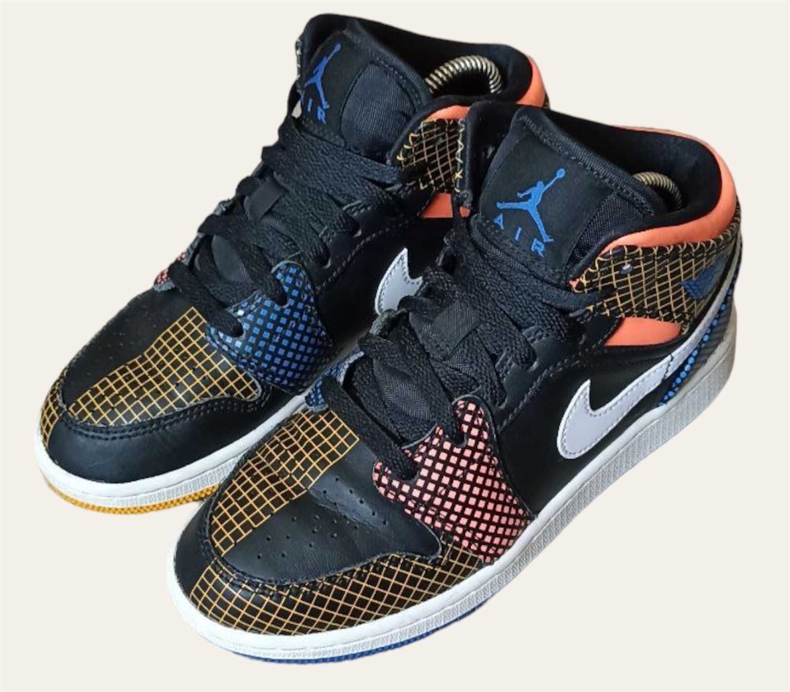 Nike Air Jordan 1 GS Mid MMD Multi-Color Grid