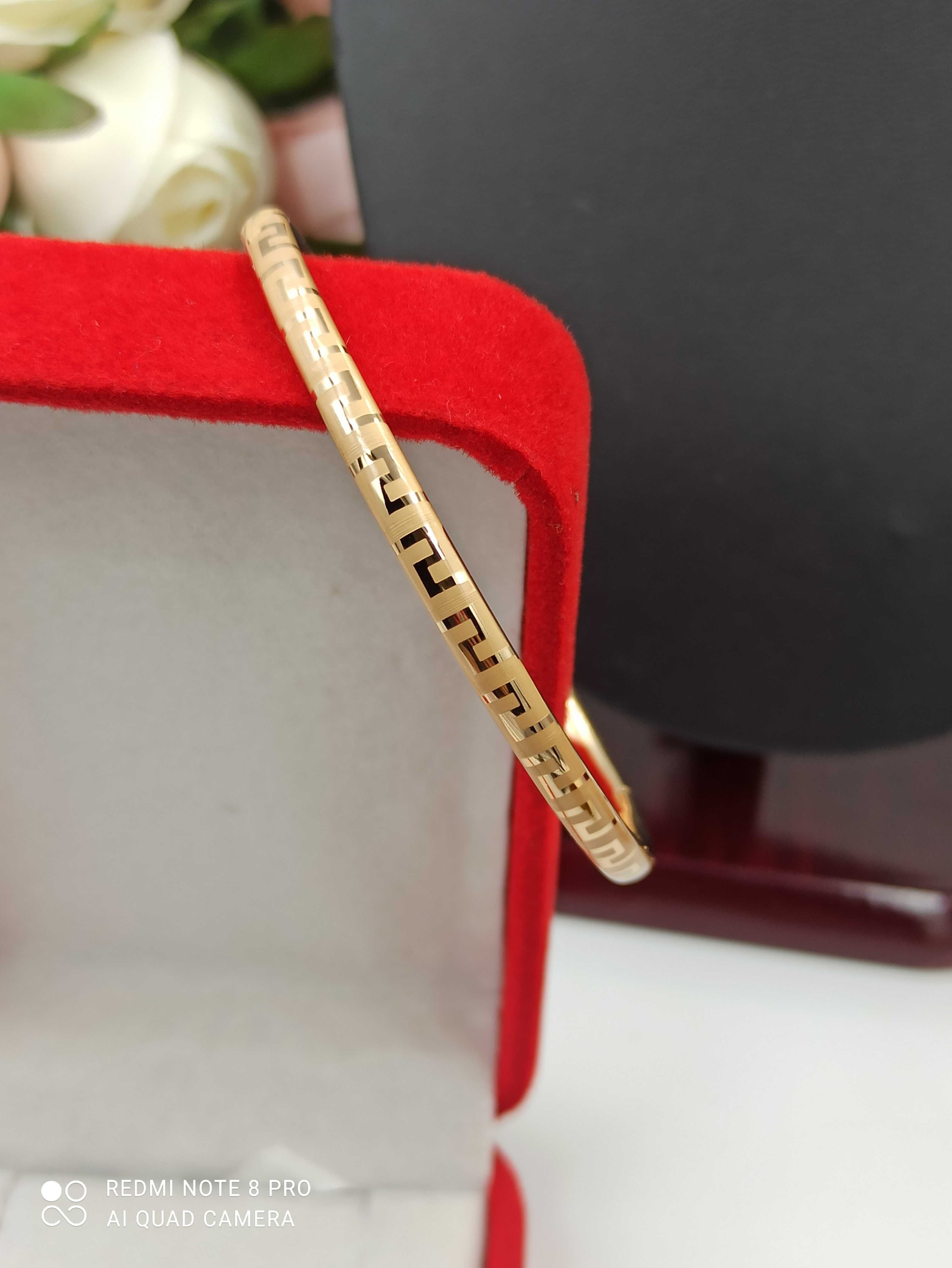 Bransoletka pozłacana 18k złotem grecka bangle