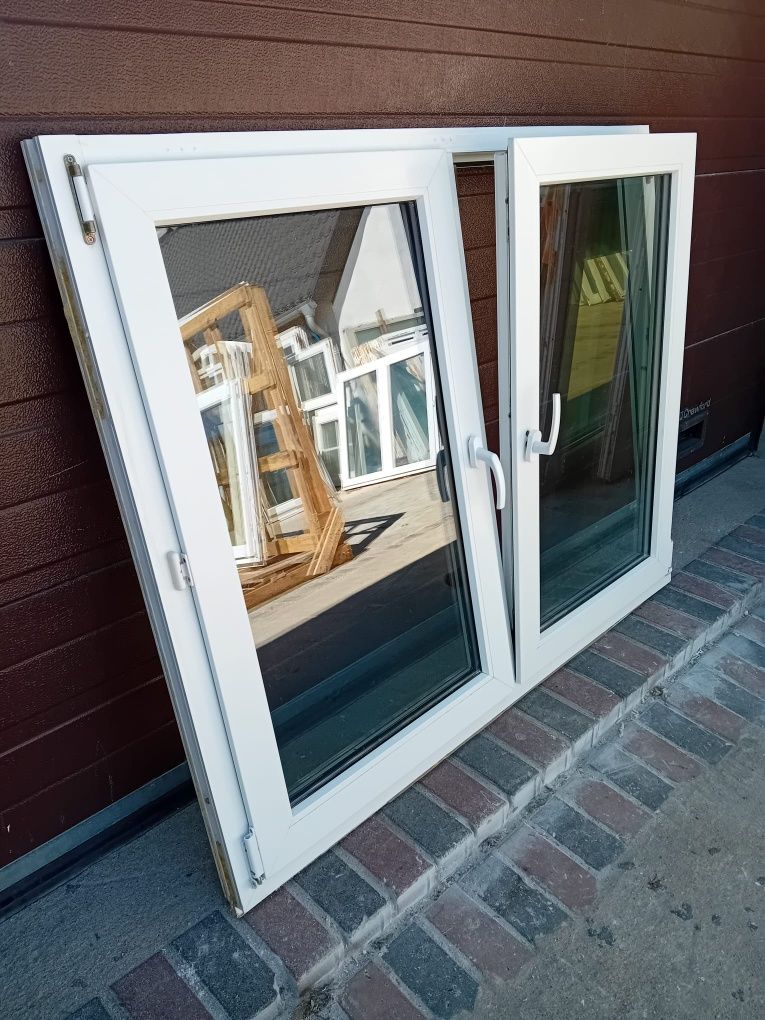 Okno dwuskrzydłowe okna 146x120 PCV plastikowe DOWÓZ CAŁY KRAJ