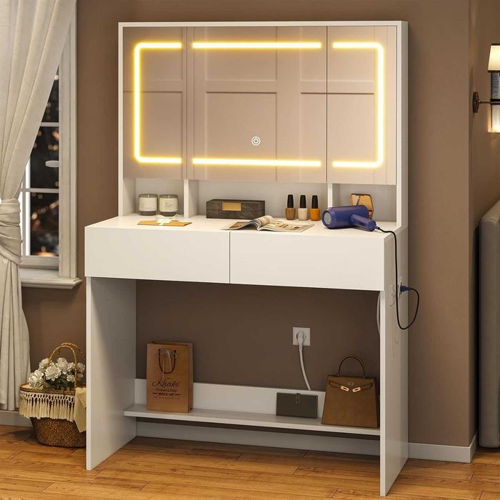 Nowa toaletka / lustro LED / szafka / półka / regał / AOGLLATI !N97!