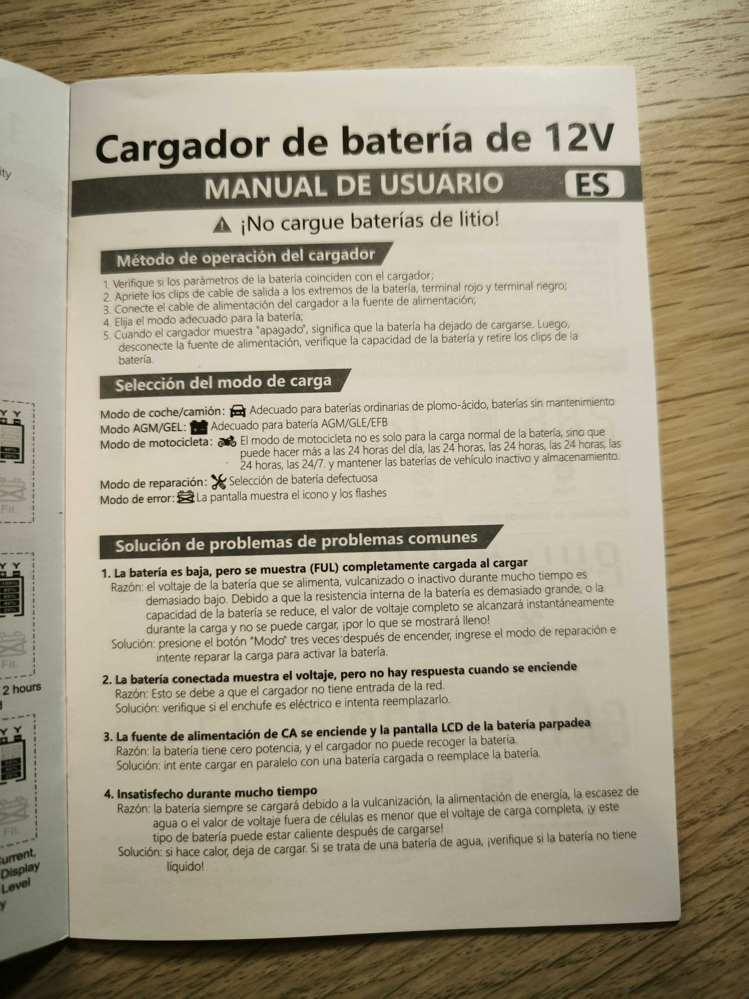Carregador / Reparador de bateria automóvel e moto, Novo