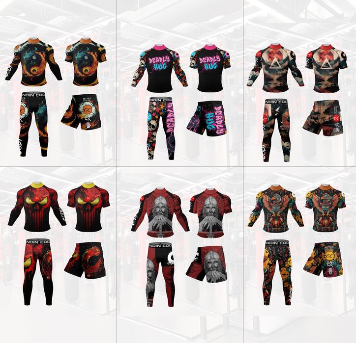 Комплект 4 в 1 рашгард, футболка, шорты, леггинсы.