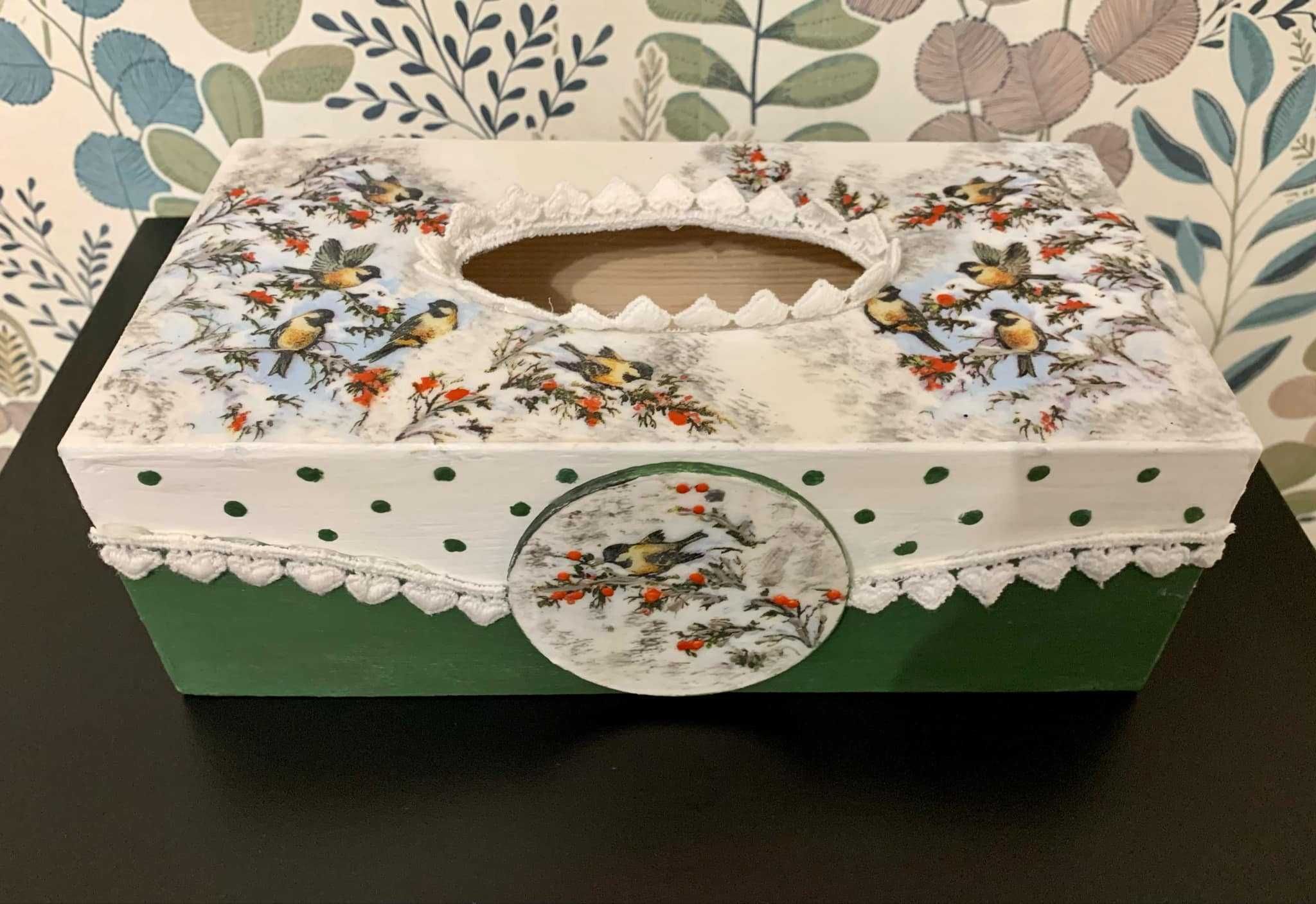 Chustecznik Decoupage zimowy