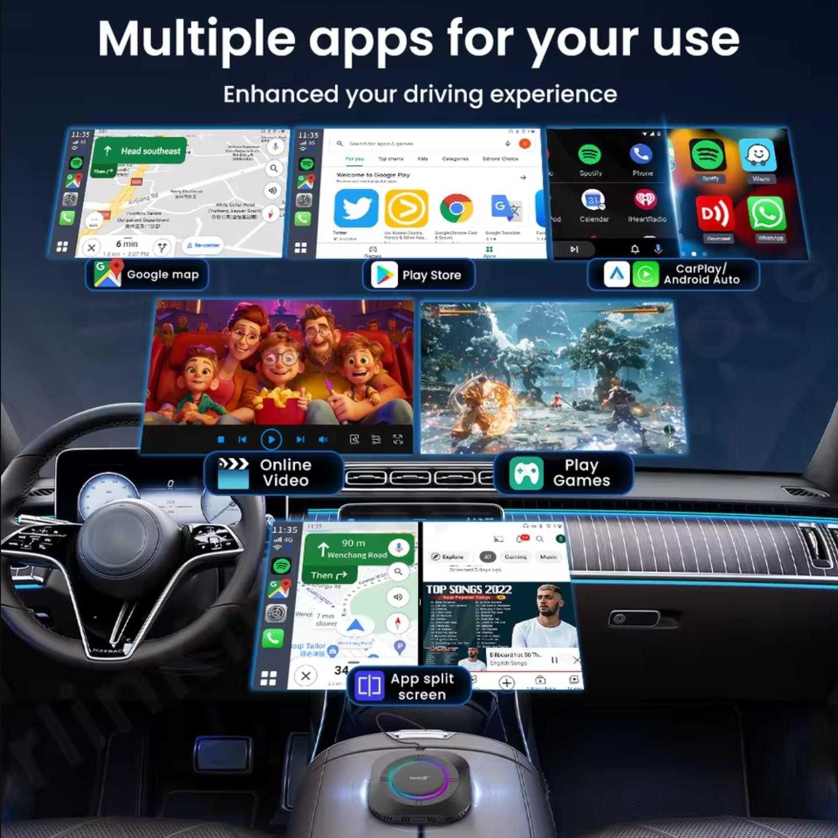 CarlinKit TBox S2 4gb/64gb - YouTube/Netflix (Android 13.0) - Новинка