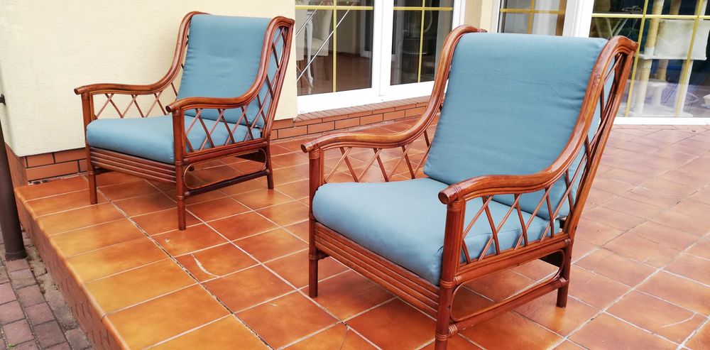 fotel bujany wypoczynek rattanowy bambusowy bujak relaks krzesło